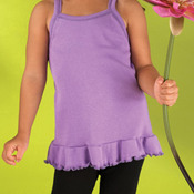 Toddler Baby Rib Spaghetti Strap Ruffle Tunic